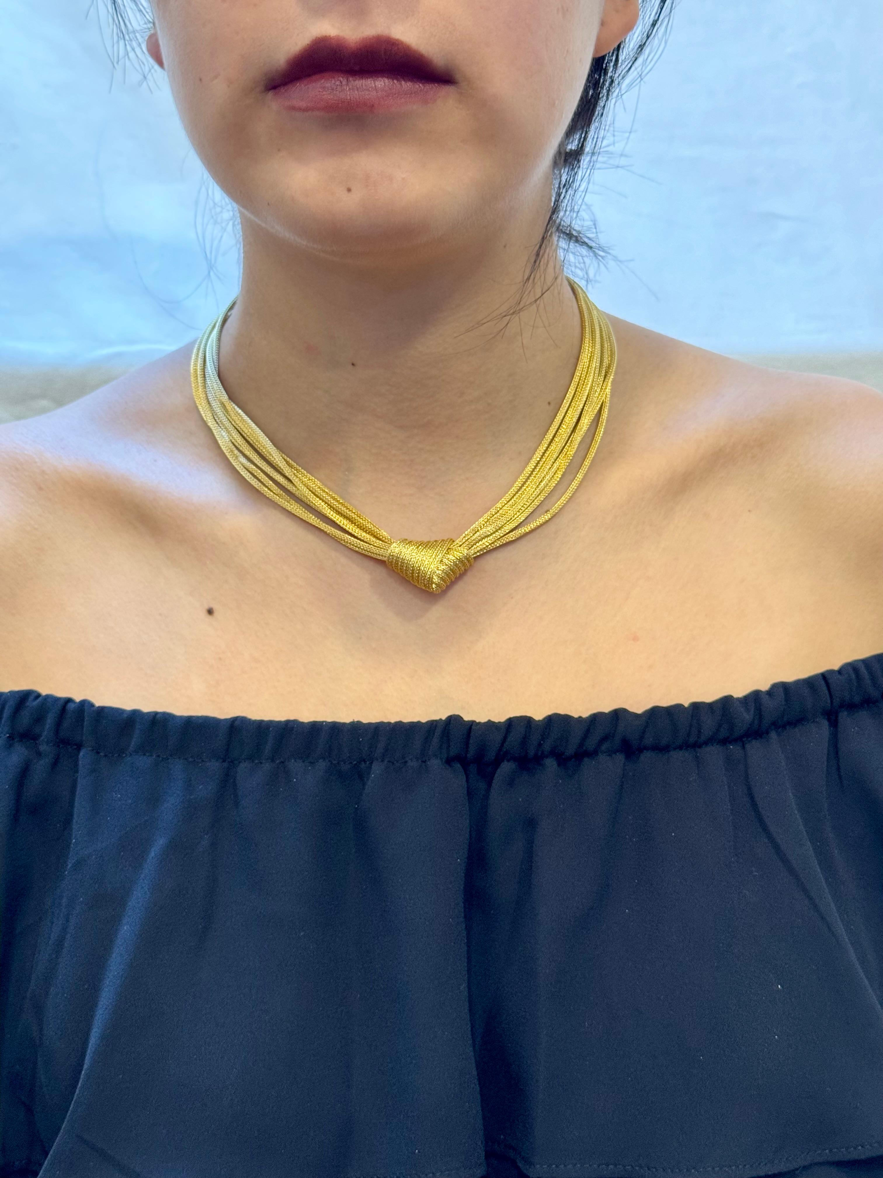 Michael Anthony Designer Love Knot Weaved Mesh Gold Eight Strand Choker Antique 10