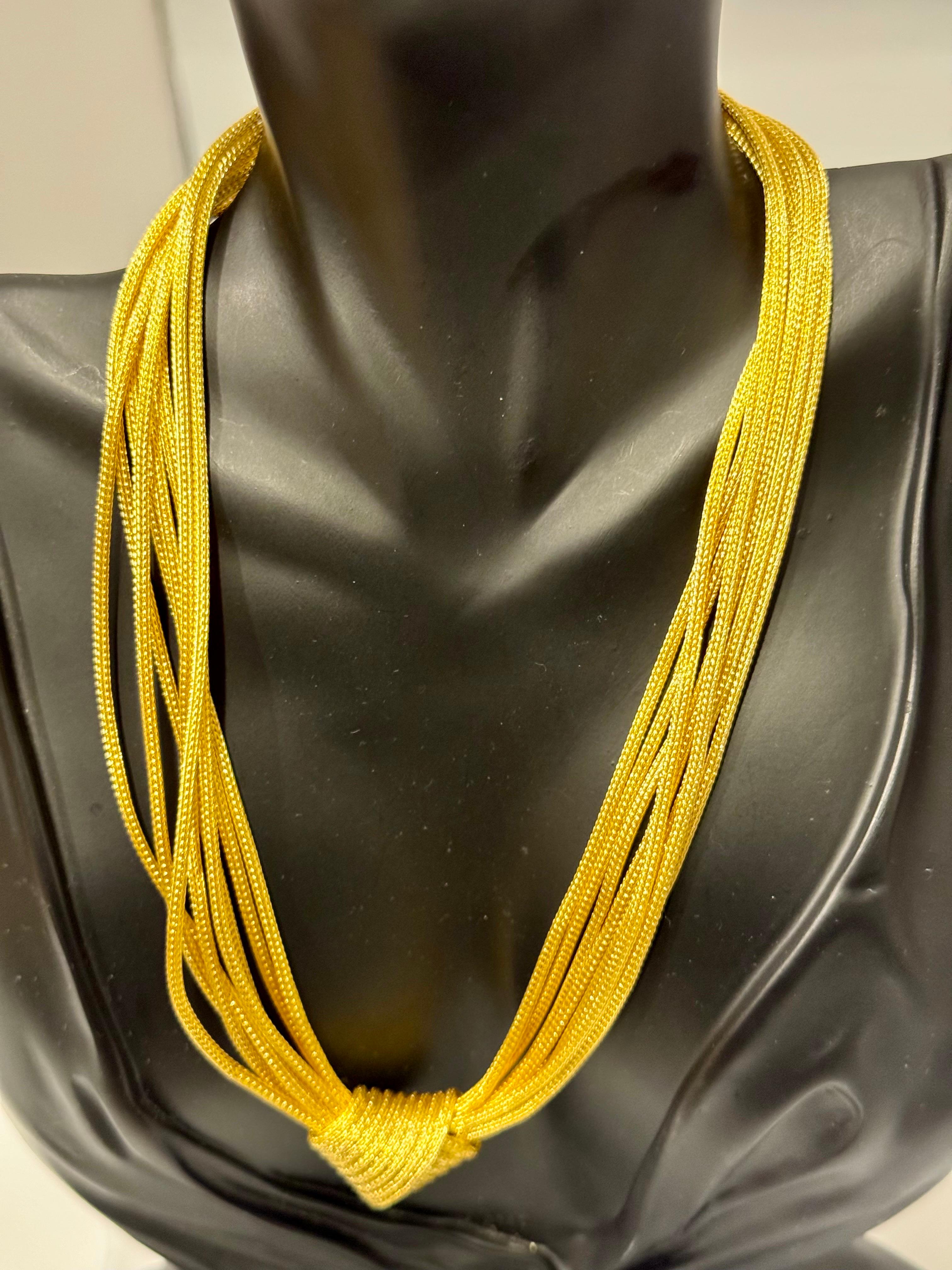 Michael Anthony Designer Love Knot Weaved Mesh Gold Eight Strand Choker Antique In Excellent Condition In New York, NY