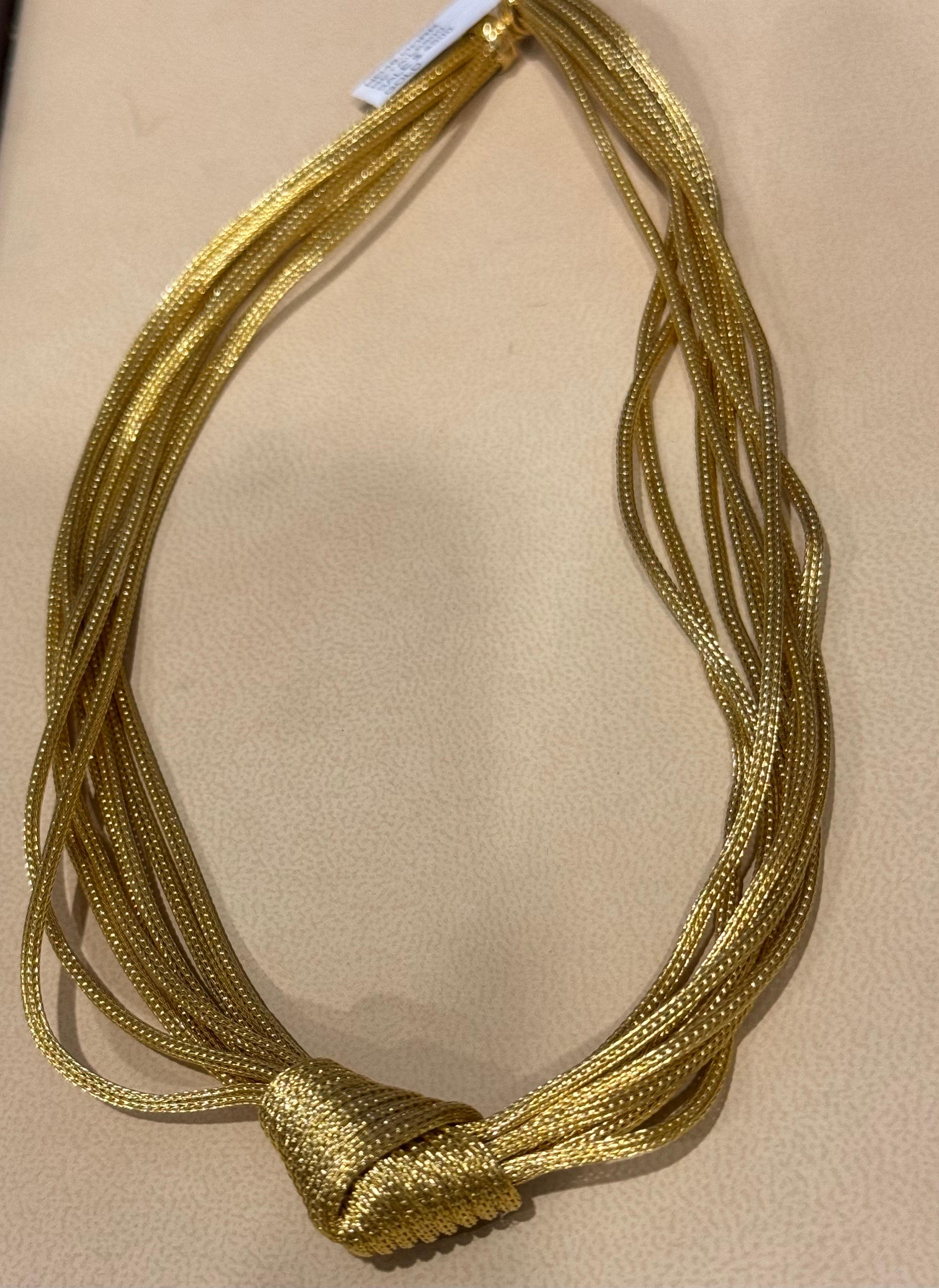 Women's Michael Anthony Designer Love Knot Weaved Mesh Gold Eight Strand Choker Antique