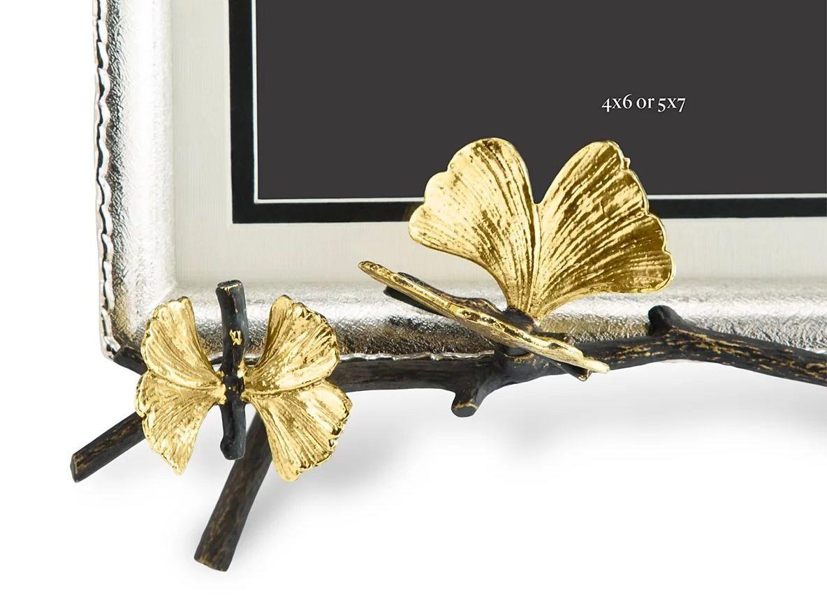 Michael Aram Butterfly Ginkgo Easel Photo Frame For Sale 3