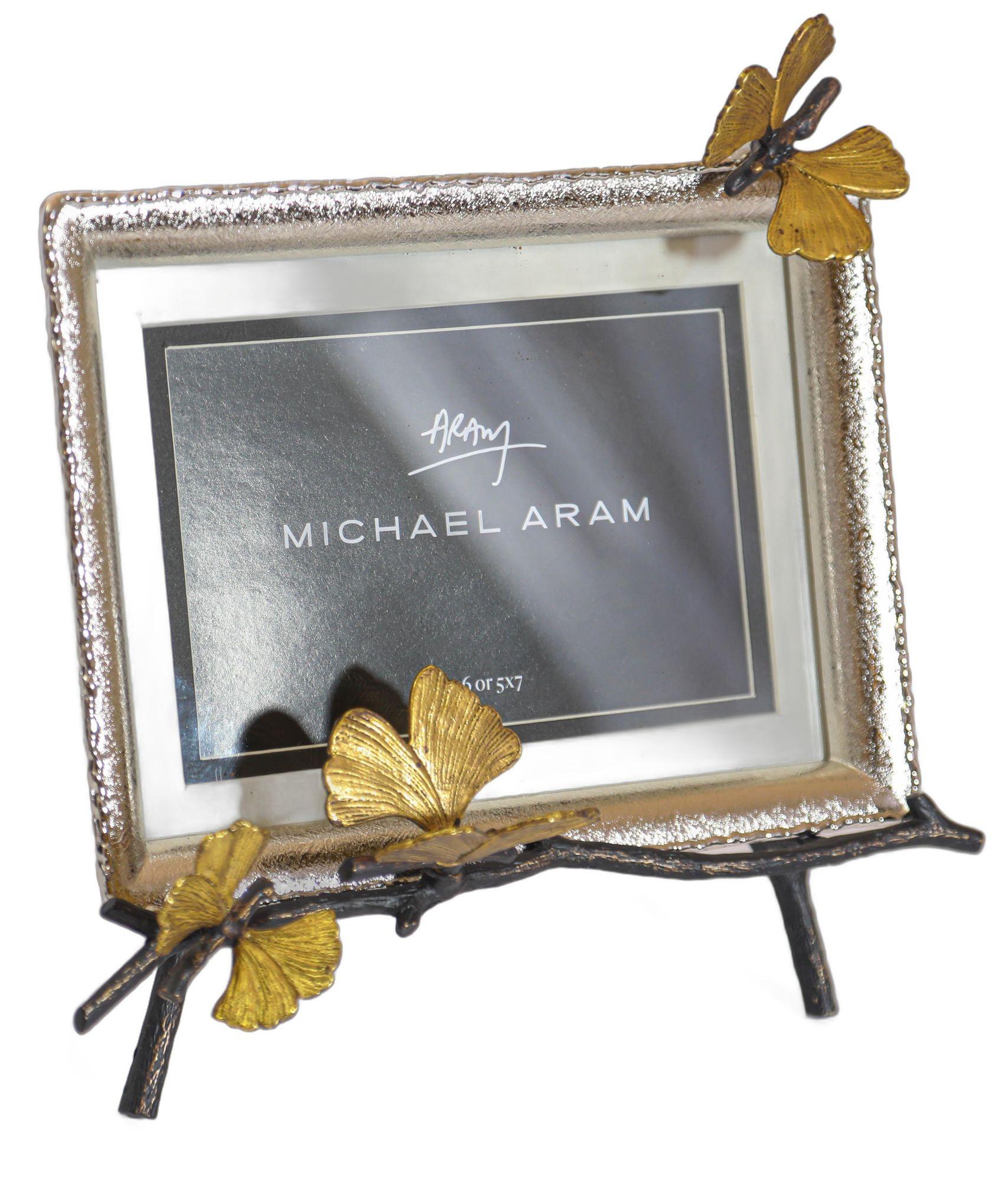 Cast Michael Aram Butterfly Ginkgo Easel Photo Frame For Sale