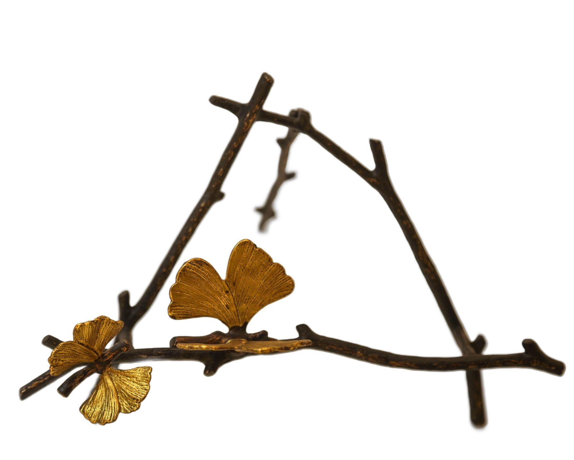 Marco de fotos de caballete Michael Aram Mariposa Ginkgo Bronce en venta