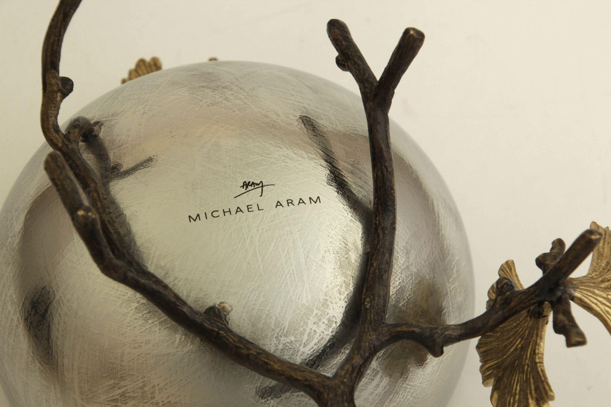 Michael Aram Bol en argent avec papillon et ginkgo en vente 5