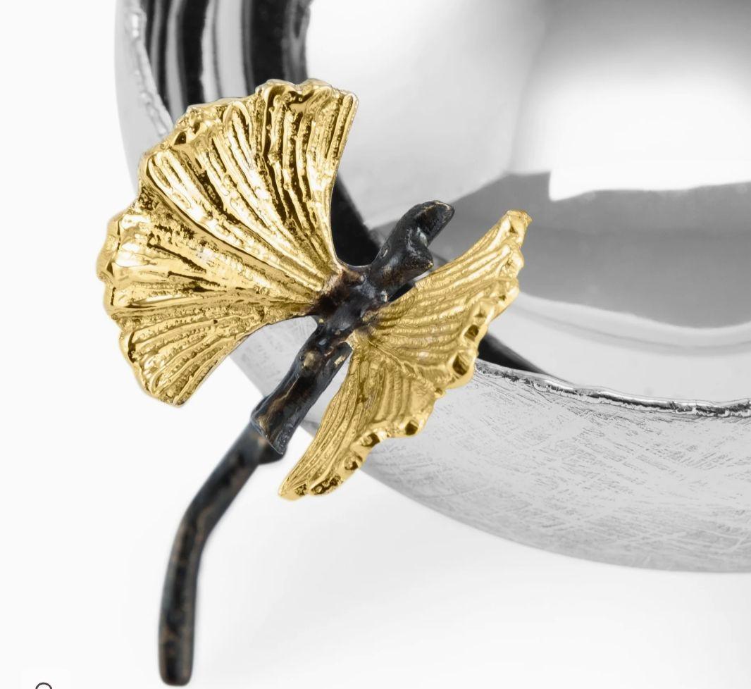 Michael Aram Bol en argent avec papillon et ginkgo en vente 6