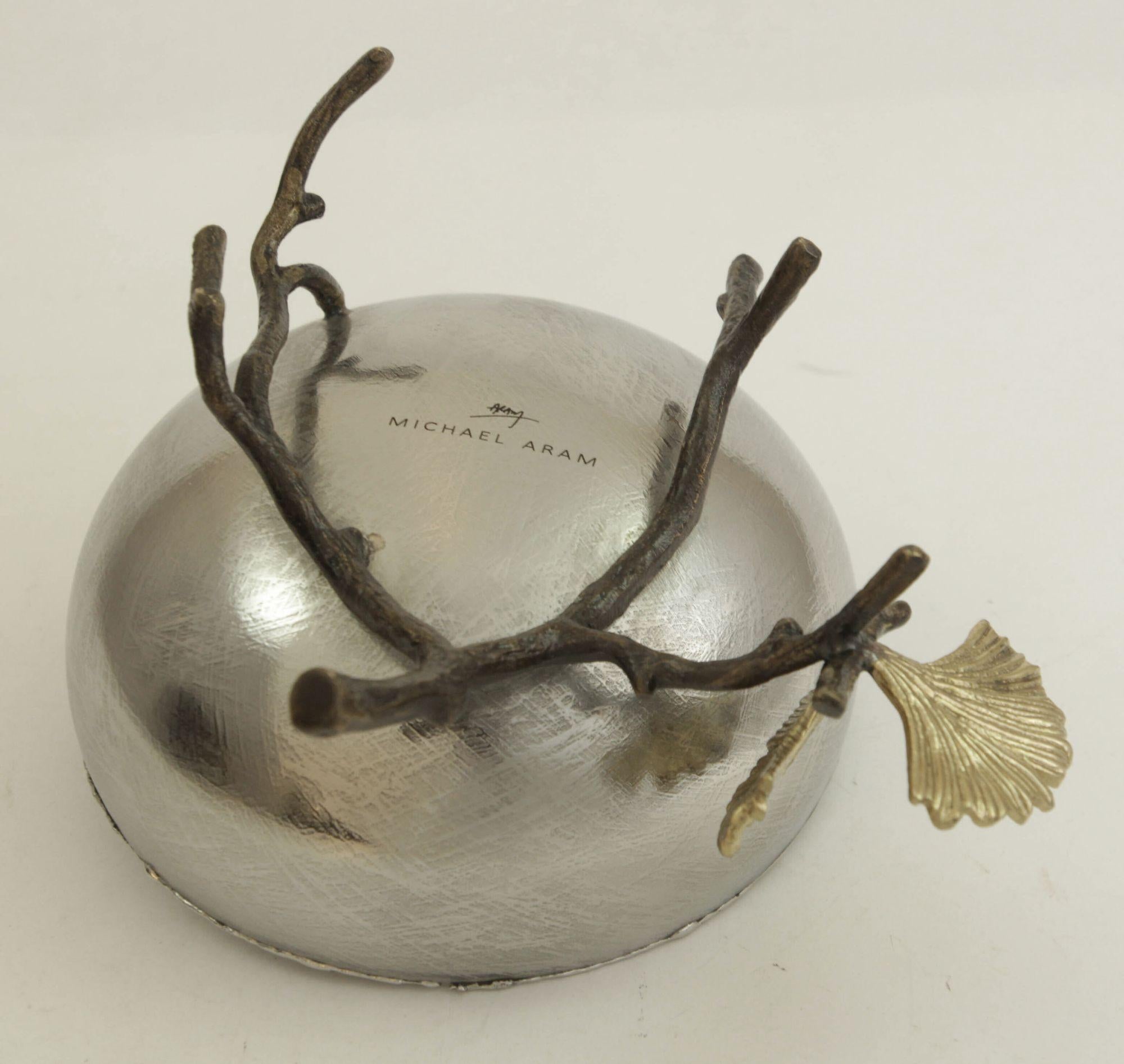Michael Aram Bol en argent avec papillon et ginkgo en vente 8