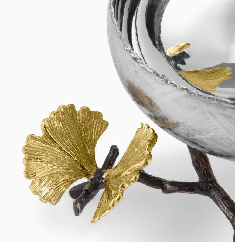 Michael Aram Bol en argent avec papillon et ginkgo en vente 9