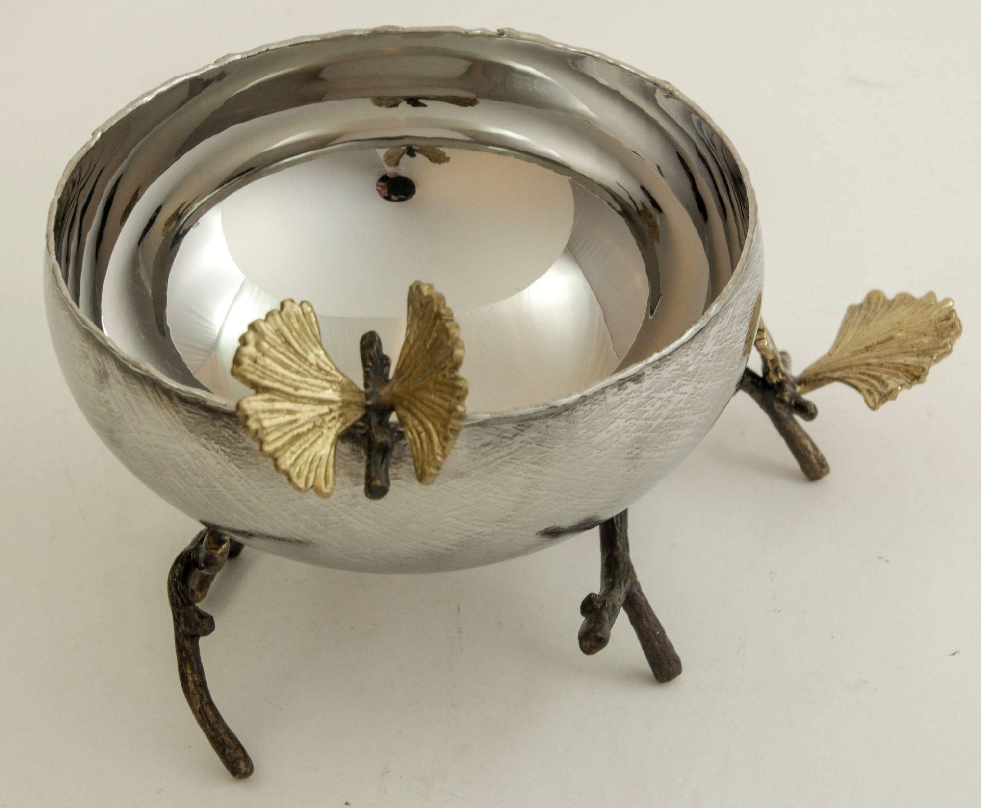 Michael Aram Bol en argent avec papillon et ginkgo en vente 10