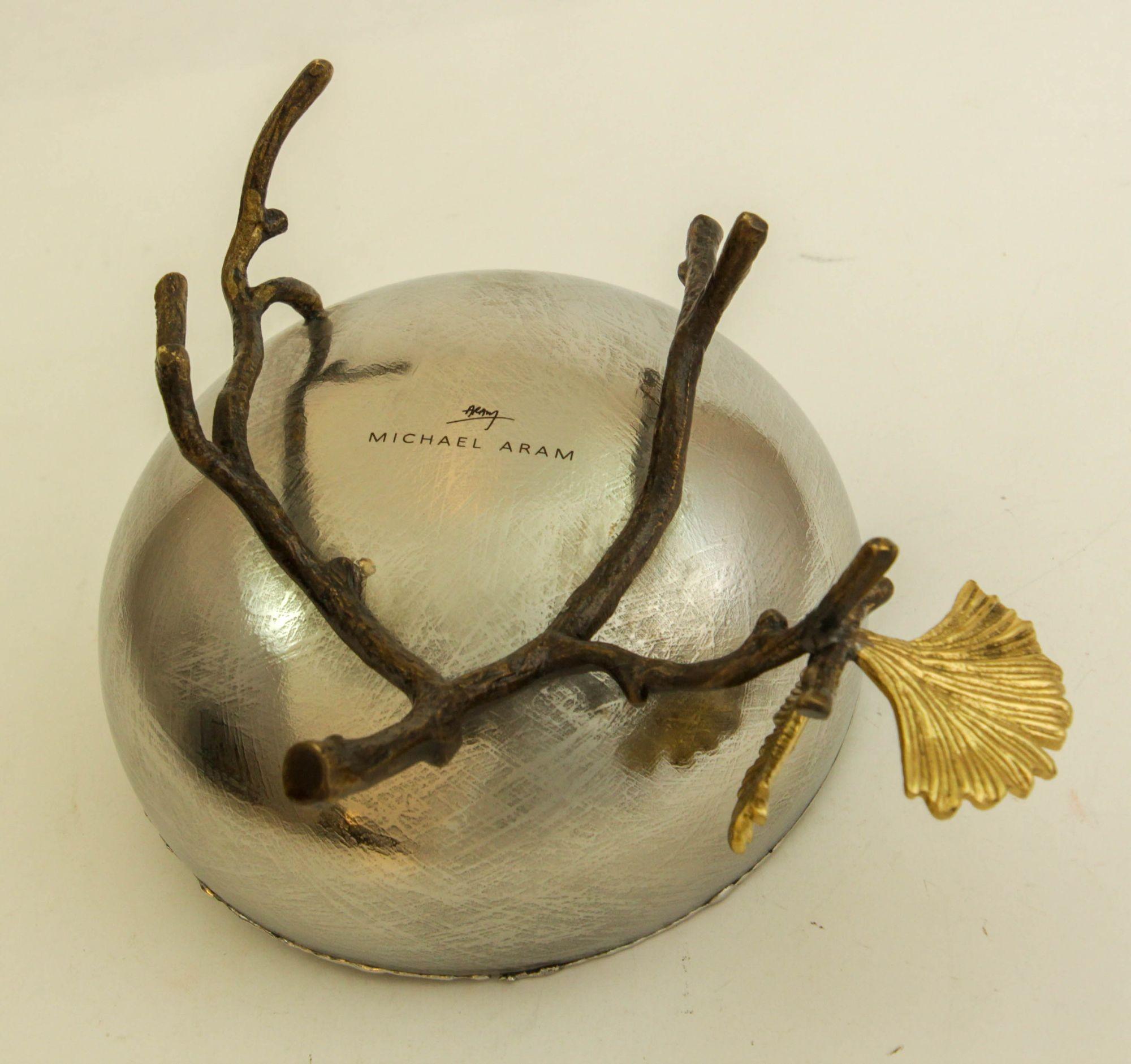 Michael Aram Bol en argent avec papillon et ginkgo en vente 11