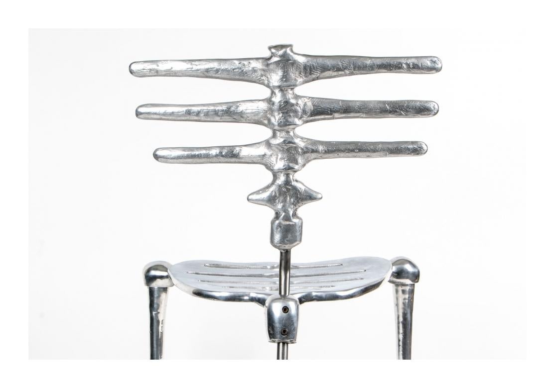 Aluminium Chaise squelette en aluminium moulé de Michael Aram en vente