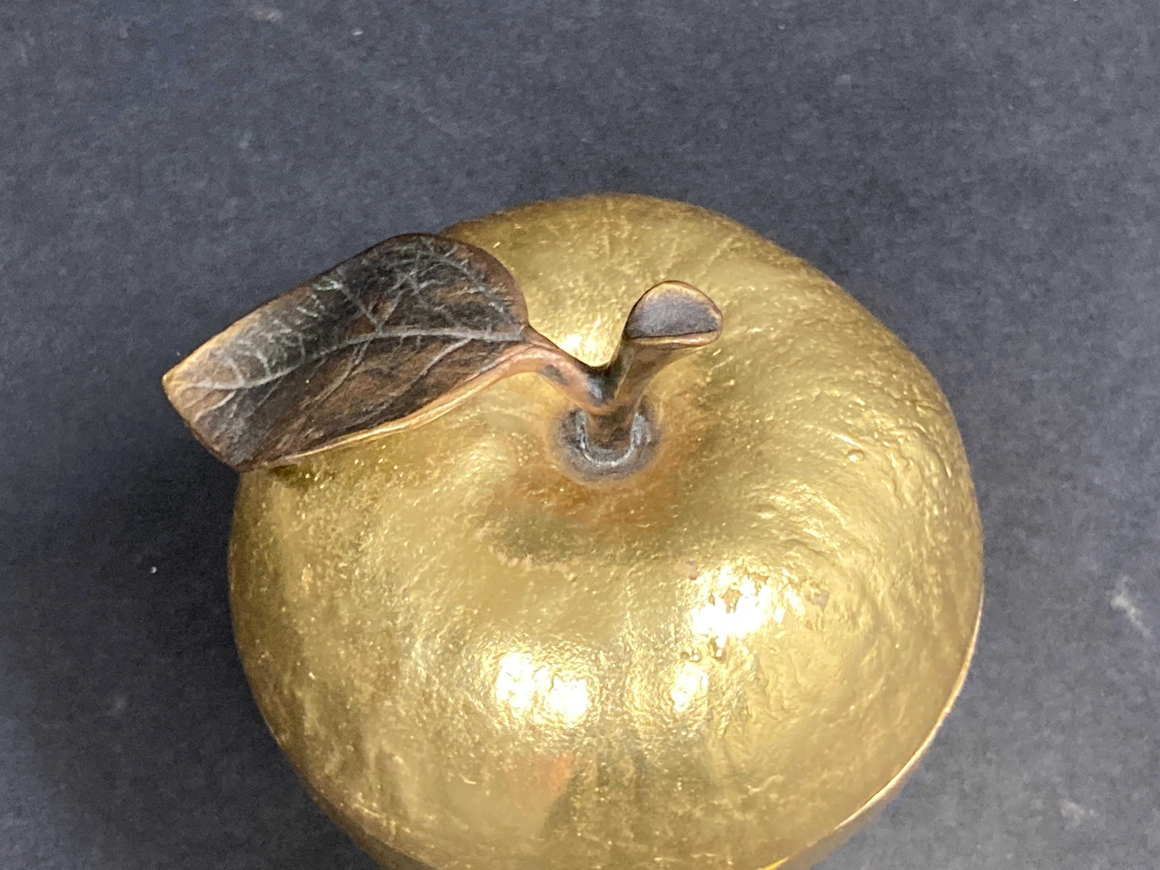 Michael Aram Gold Plated Apple Honey Pot 9