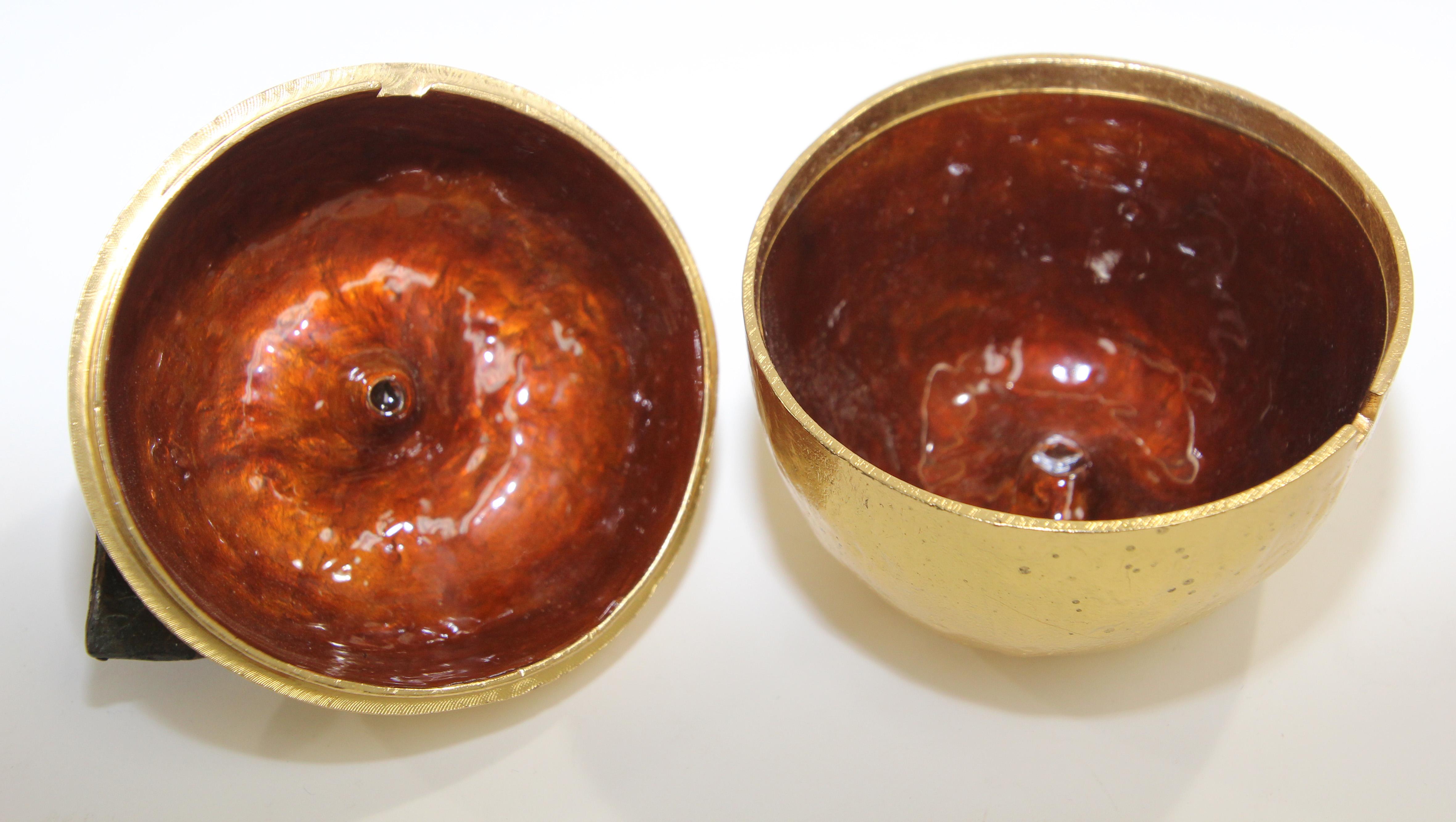 Metal Michael Aram Gold Plated Apple Honey Pot