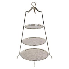 Michael Aram Hollywood Regency Silver Plated 3 Tier Pastry Display Stand