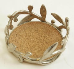 Porte-bouteilles de bouteille de vin en argent laurier Michael Aram Leaf