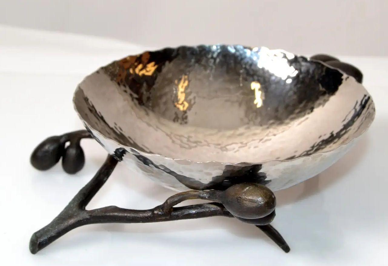 20th Century Michael Aram Olive Branch Silver Catch All Dish