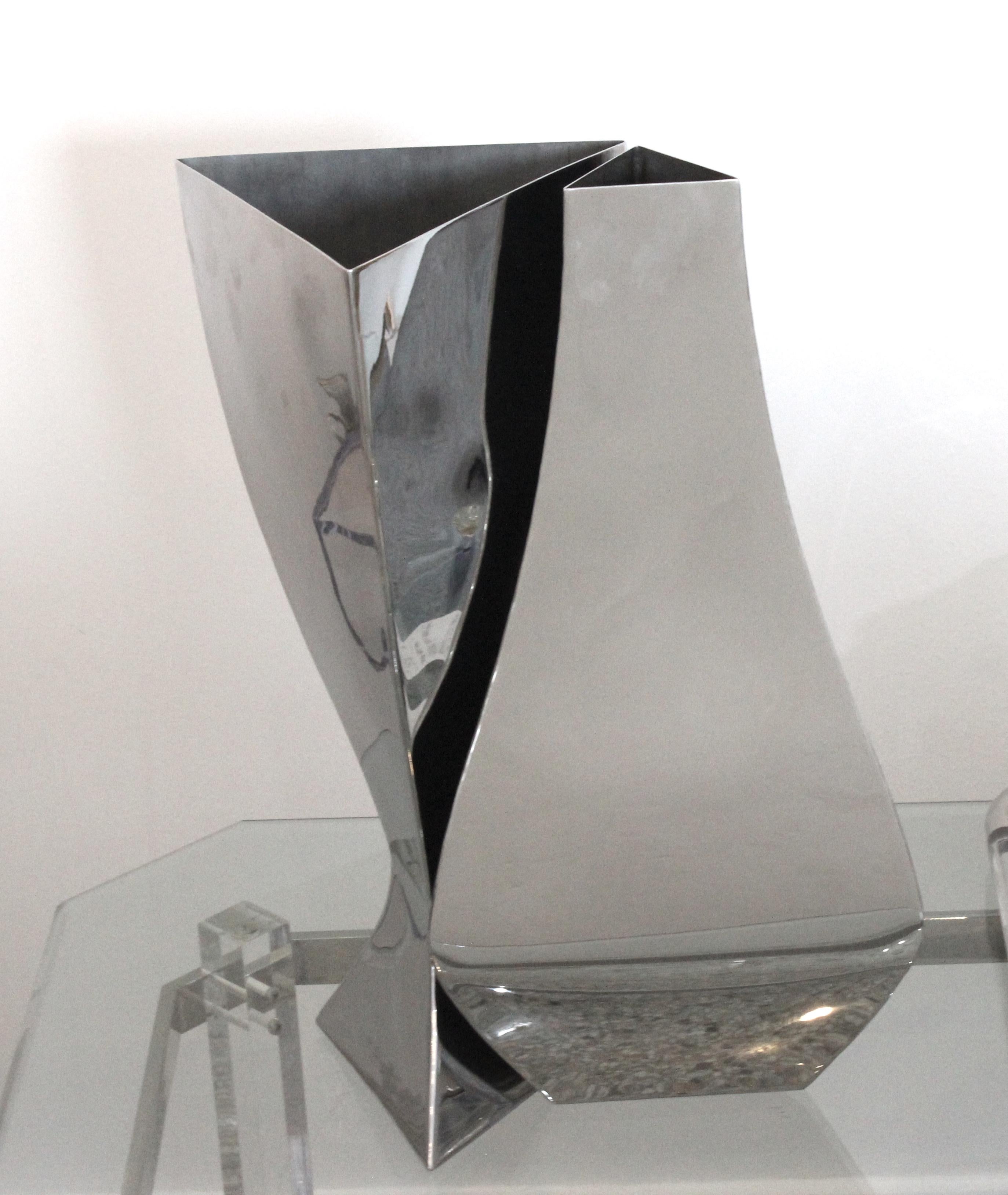 Michael Aram Set of Two Stainless Vases 2