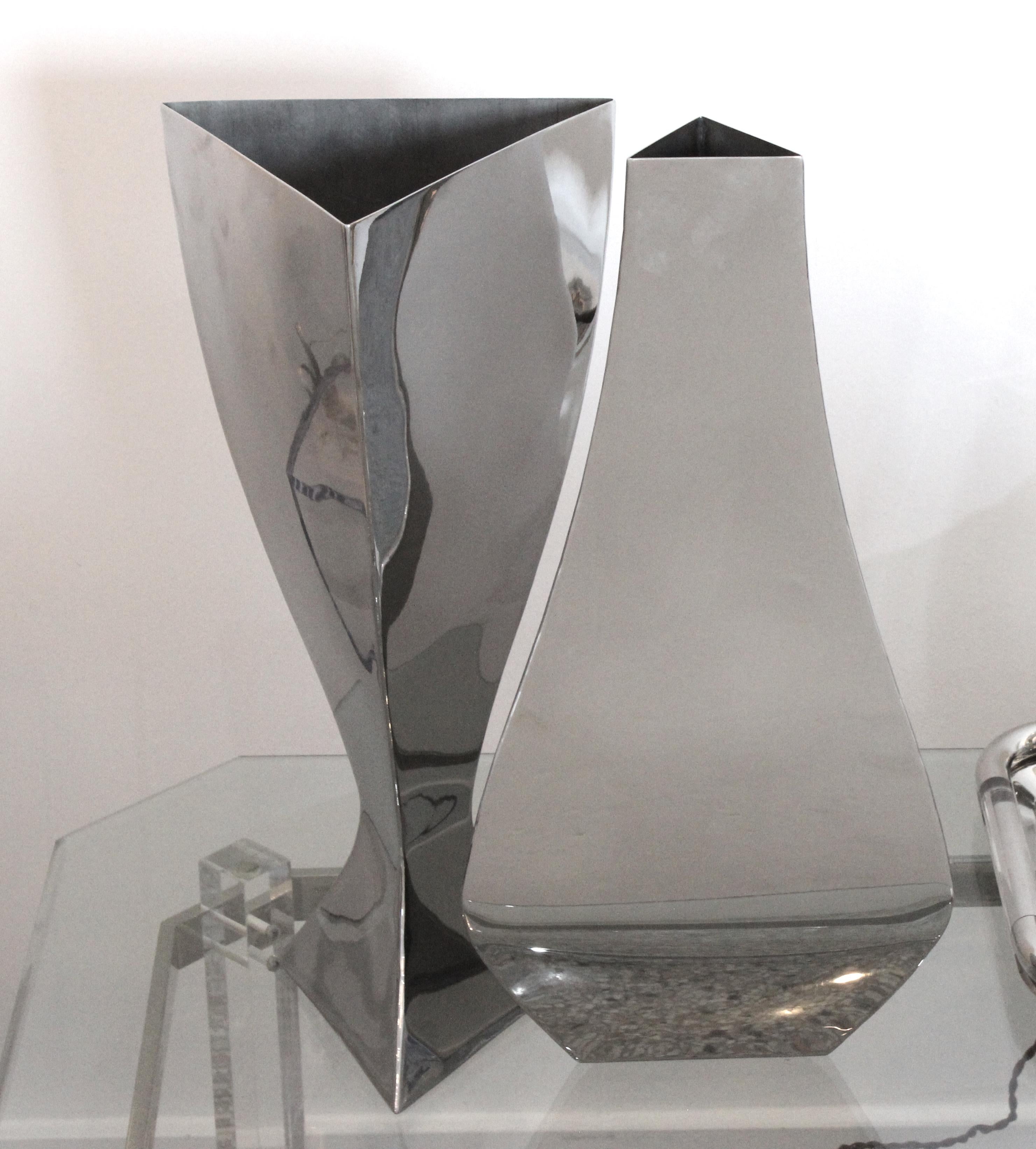 Michael Aram Set of Two Stainless Vases 3