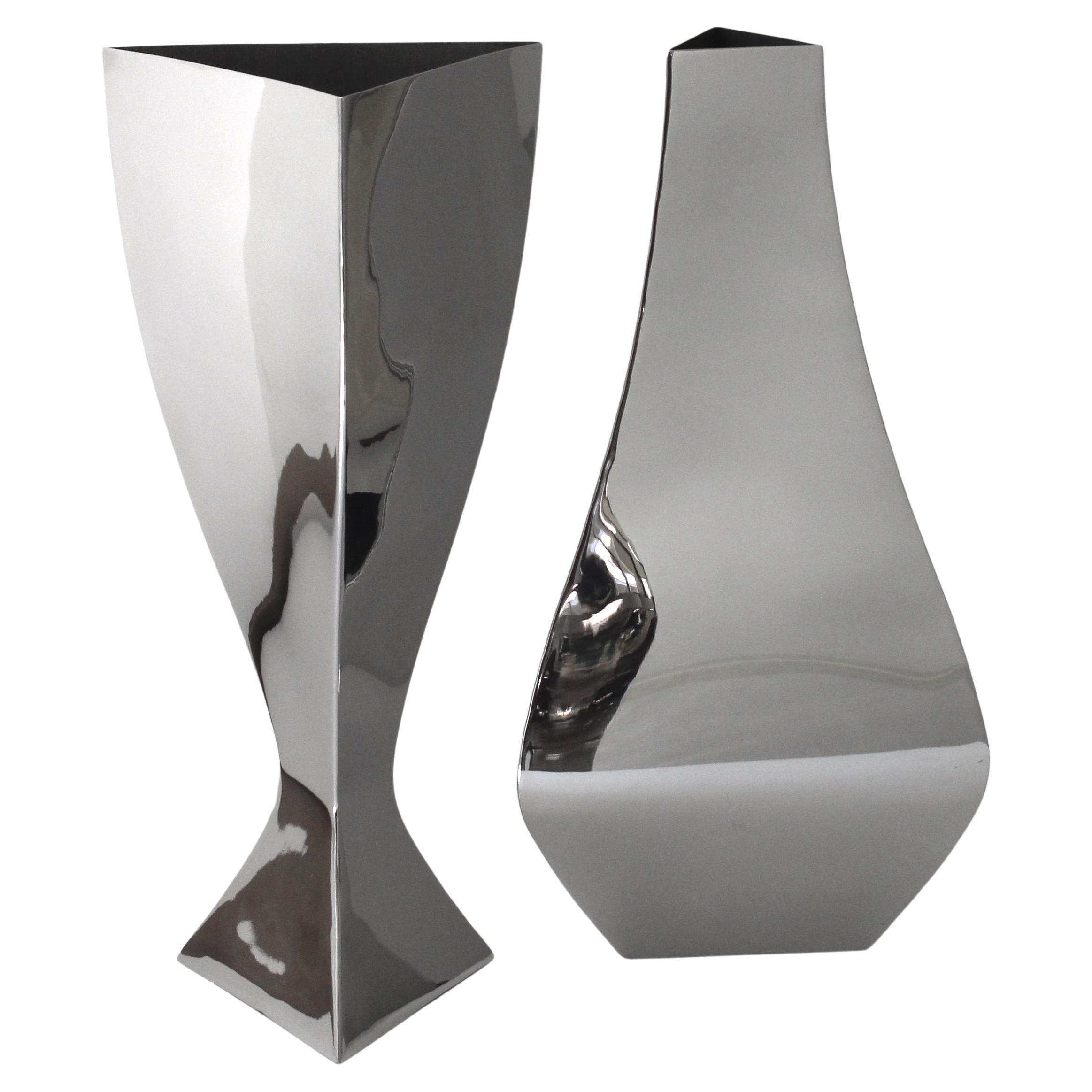 Michael Aram Set of Two Stainless Vases