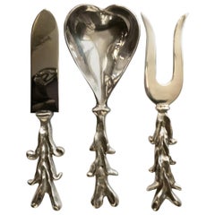 Vintage Michael Aram Silver Plate Serving Pieces I LOVE YOU Valentines Day Gift