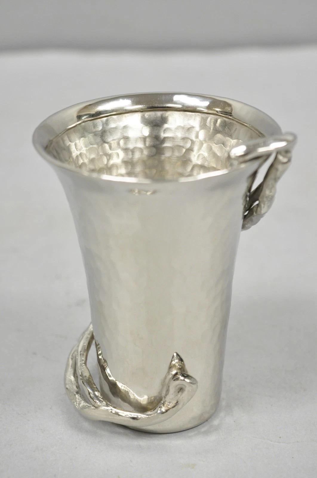 Michael Aram Petit gobelet en acier inoxydable martelé à la main et plaqué Silver en vente 1