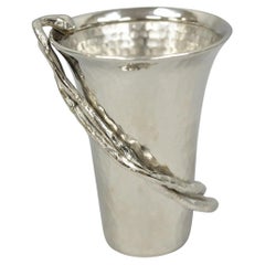 Michael Aram Twig, calice piccolo in acciaio inossidabile placcato argento e martellato a mano