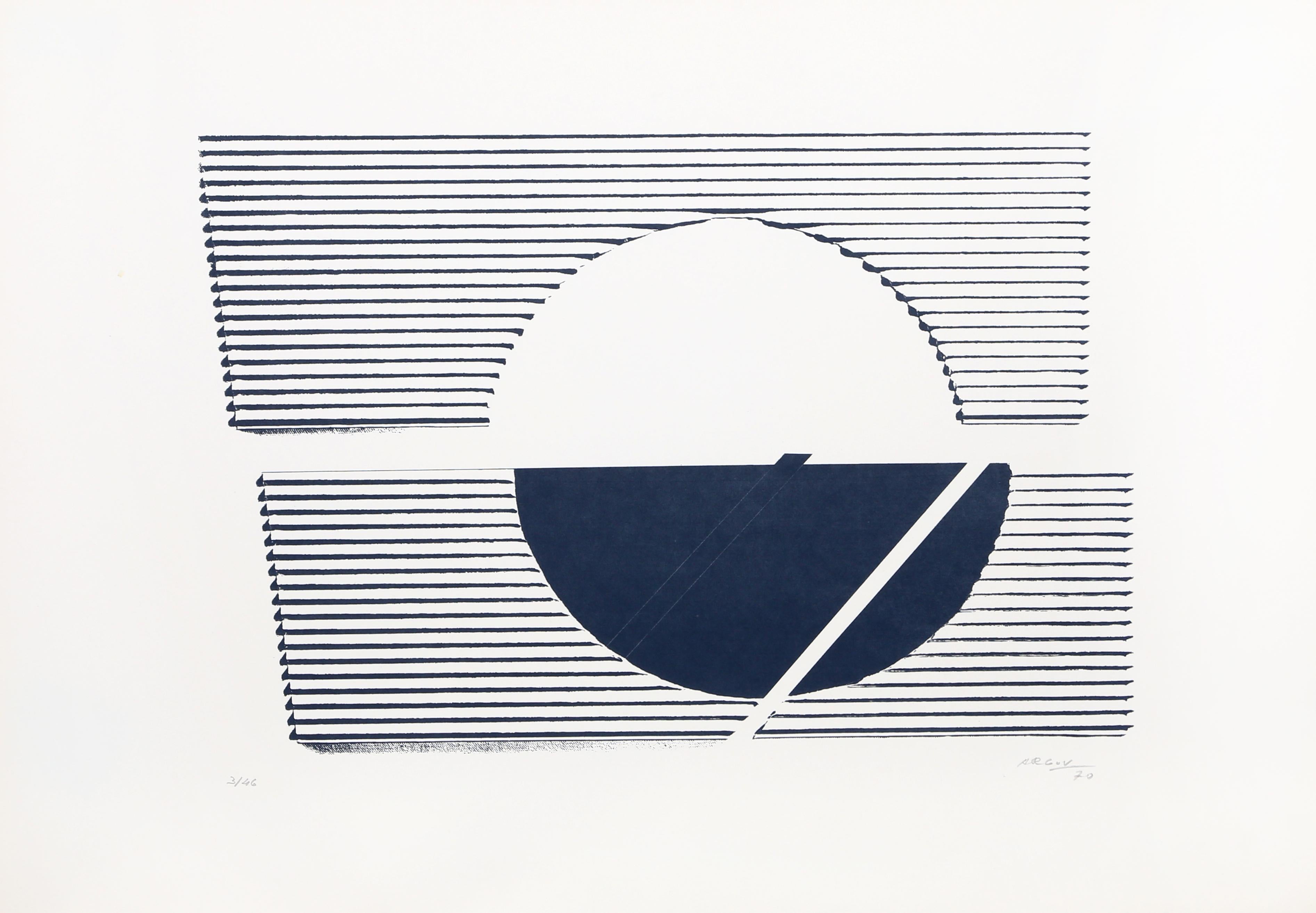 Suite of Five Minimalist Abstract Silkscreens by Michael Argov, 1969-70 For Sale 2