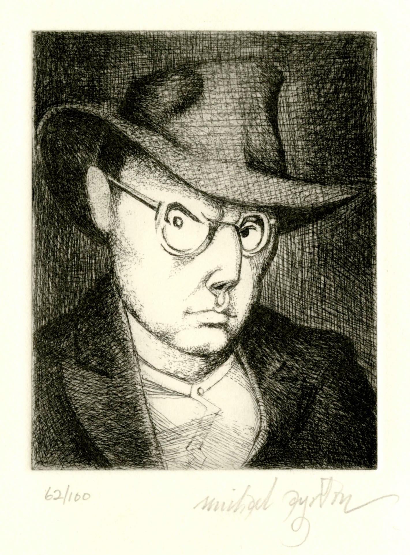 Michael Aryton Portrait Print - Portrait of Wyndham Lewis