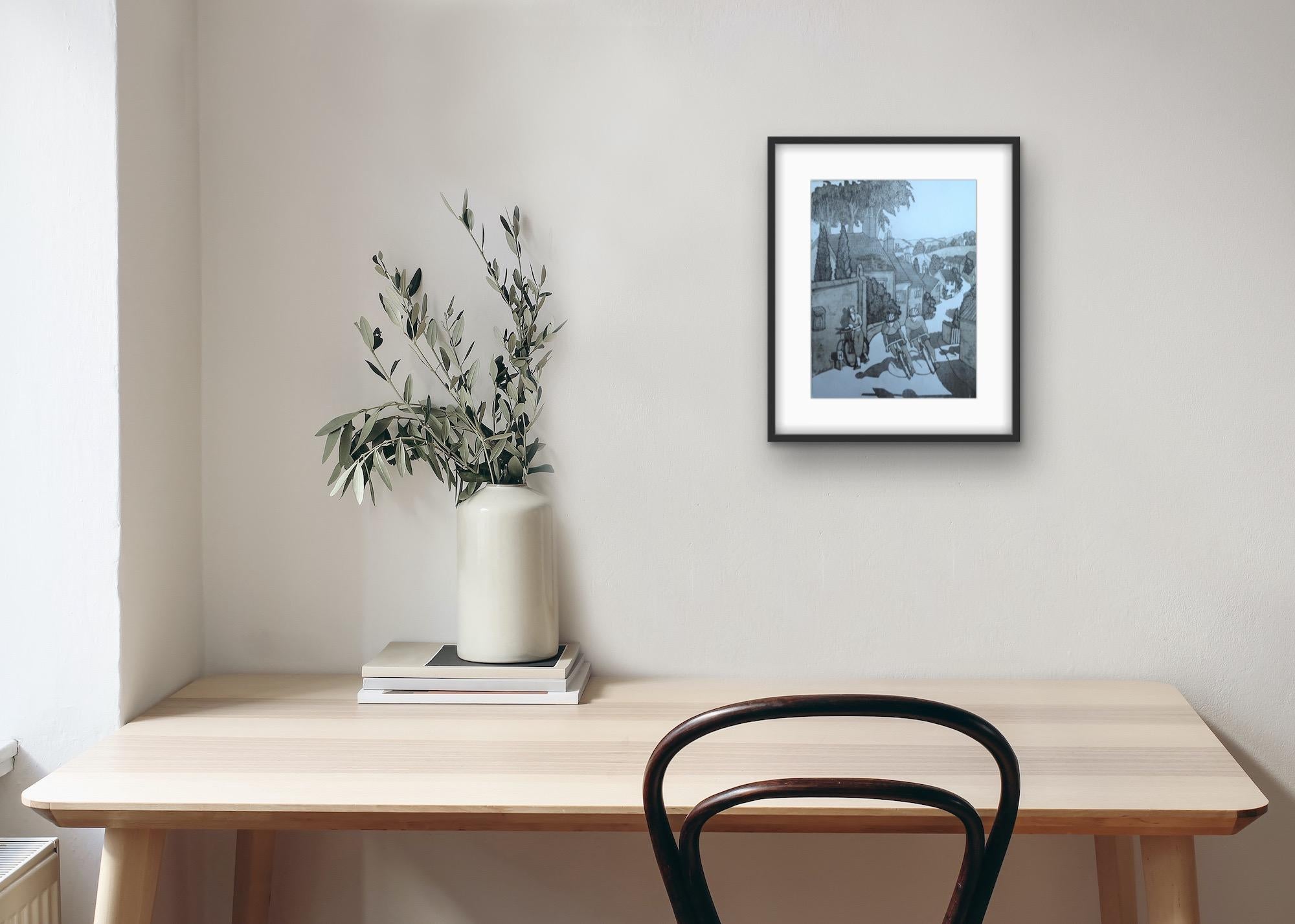 Miss last is startled, limited edition print, still-life, affordable, landscape  - Painting by Michael Atkin