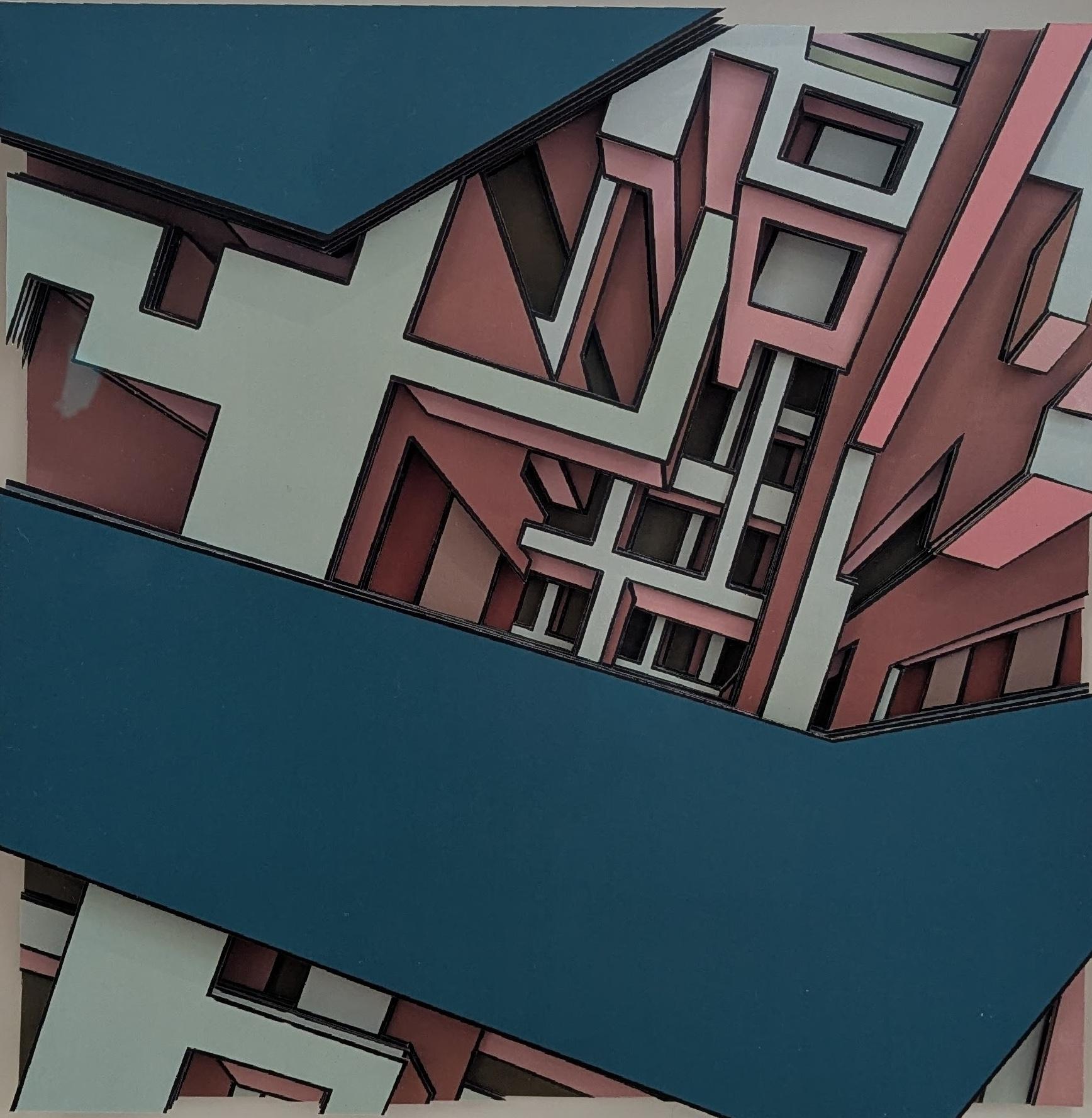 Tinte und Nano-Klebeband auf 300 g Bristol-Papier,
Gerahmt, 45 × 45 × 3 cm

Michael Aubanel ist ein 1978 geborener französischer bildender Künstler, dessen Serie „VOXEL“ an der Schnittstelle zwischen Architektur und Abstraktion angesiedelt ist.