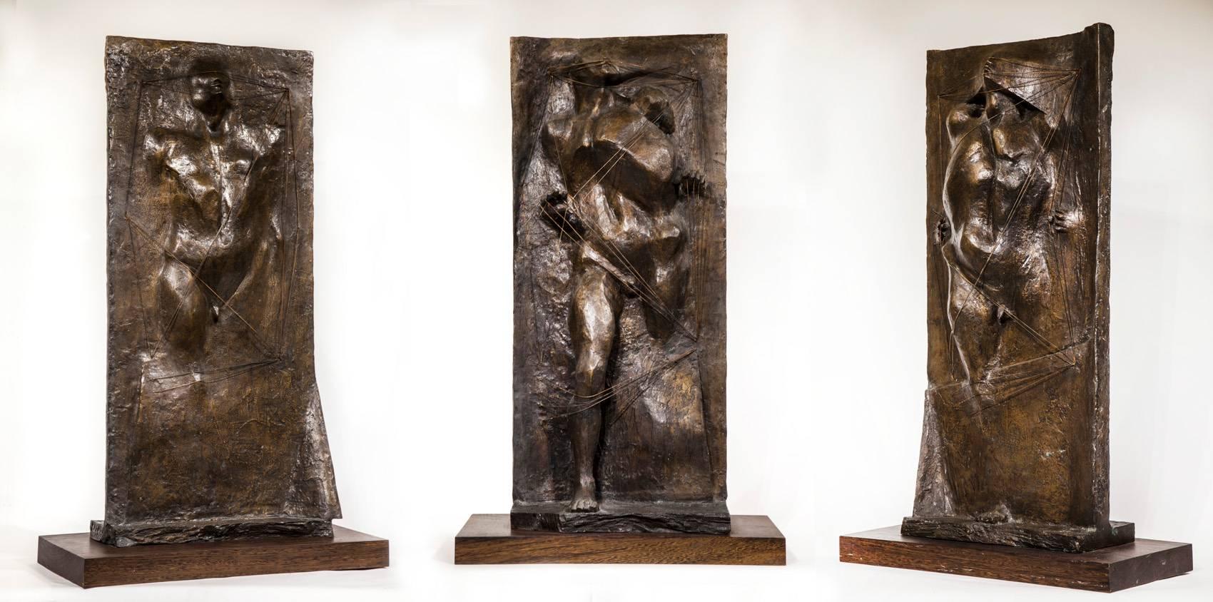 Michael Ayrton Figurative Sculpture - Emerging Figure Trptych
