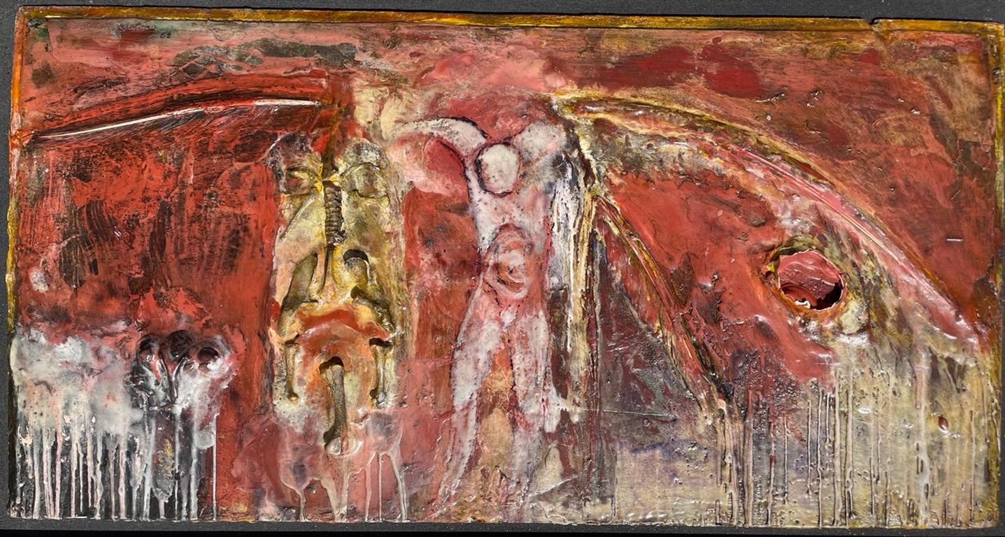 Un raro e potente esempio della produzione mitologica di Michael Ayrton, Birth of Phanes (1958) incarna il fascino duraturo dell'artista per l'antichità classica e la trasformazione metafisica. Realizzata in tecnica mista riccamente strutturata,