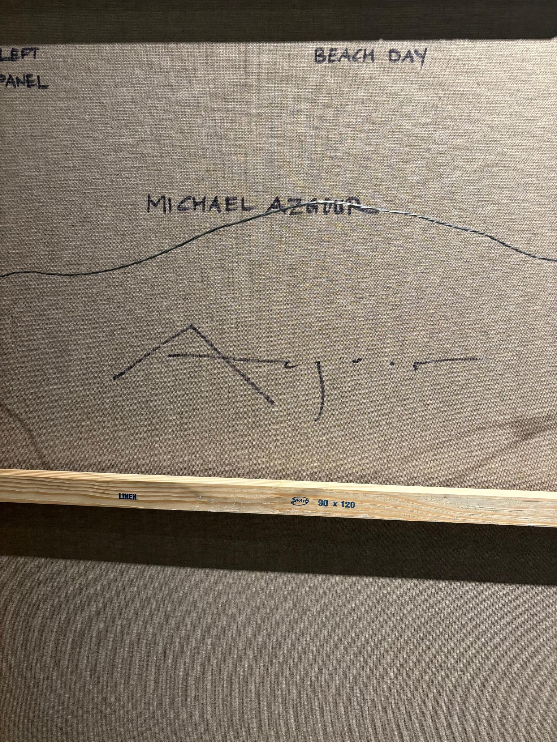 Giornata in spiaggia - Abstract Painting Marrone di Michael Azgour