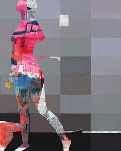Pixel Study 1 - colorful abstract and figurative painting and photo of a women 