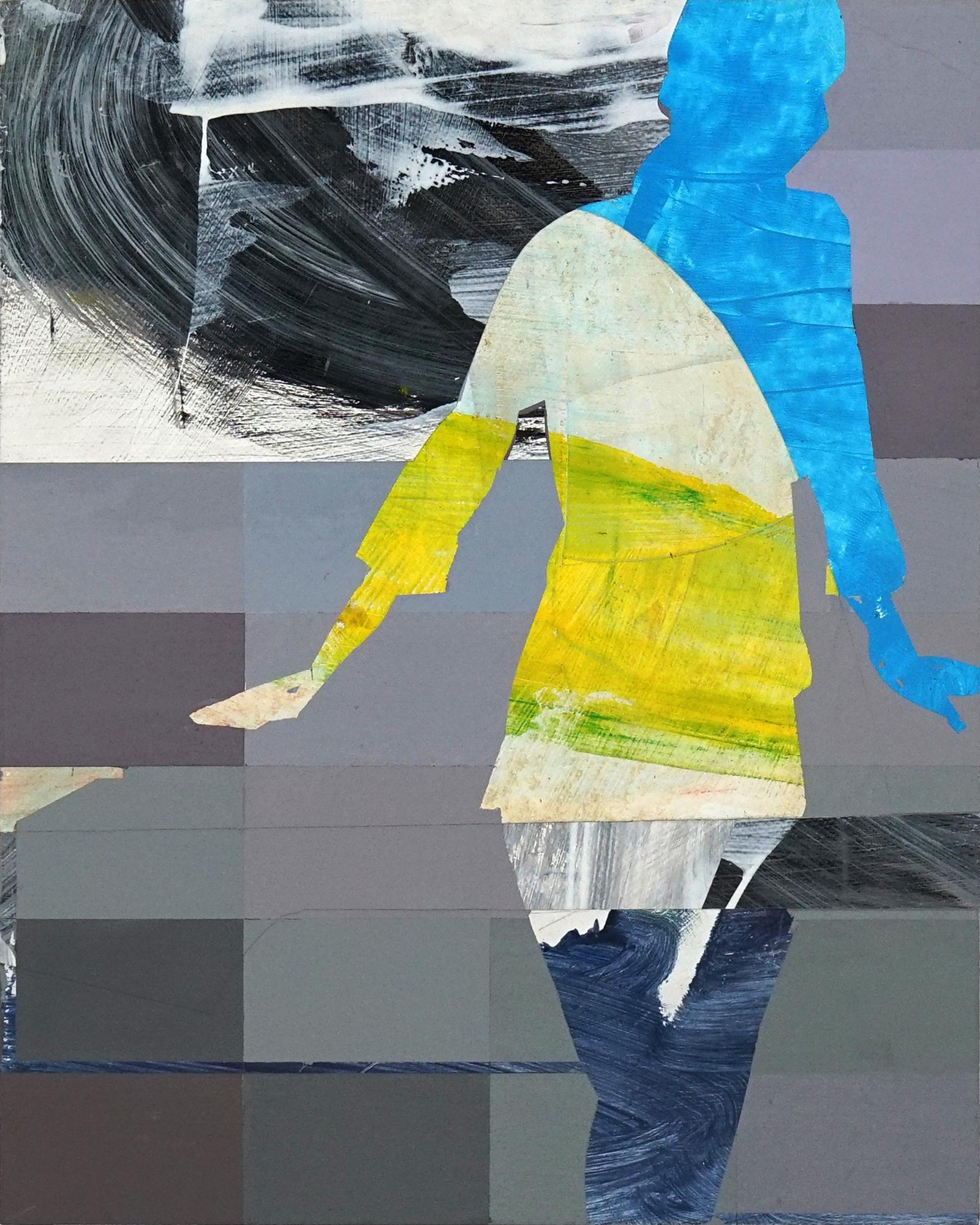 Pixel Study 4 – farbenfrohe abstrakte und figurative Gemälde und Foto einer Frau 