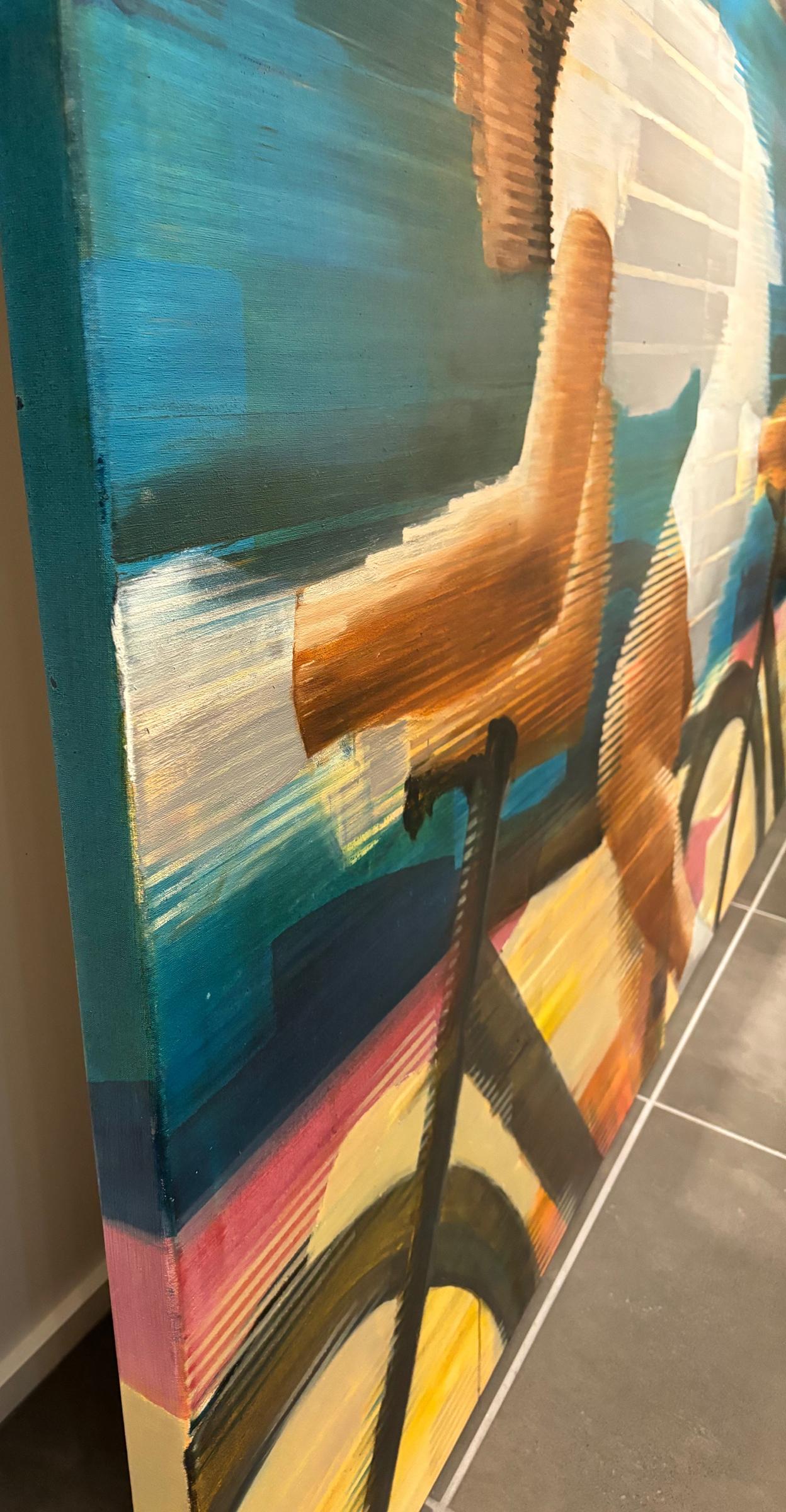 Corridore - Figurative Painting Marrone di Michael Azgour