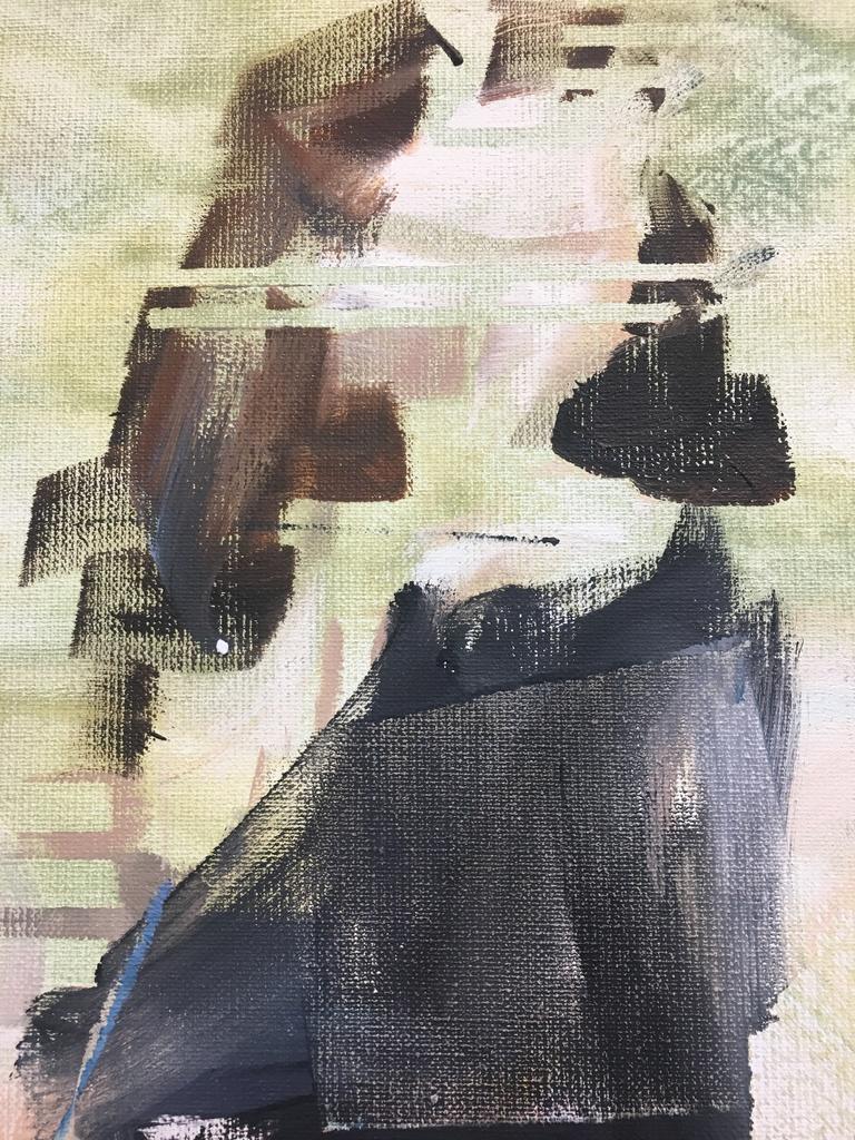 Rynek 2, abstract figurative, Michael Azgour, oil on linen For Sale 3