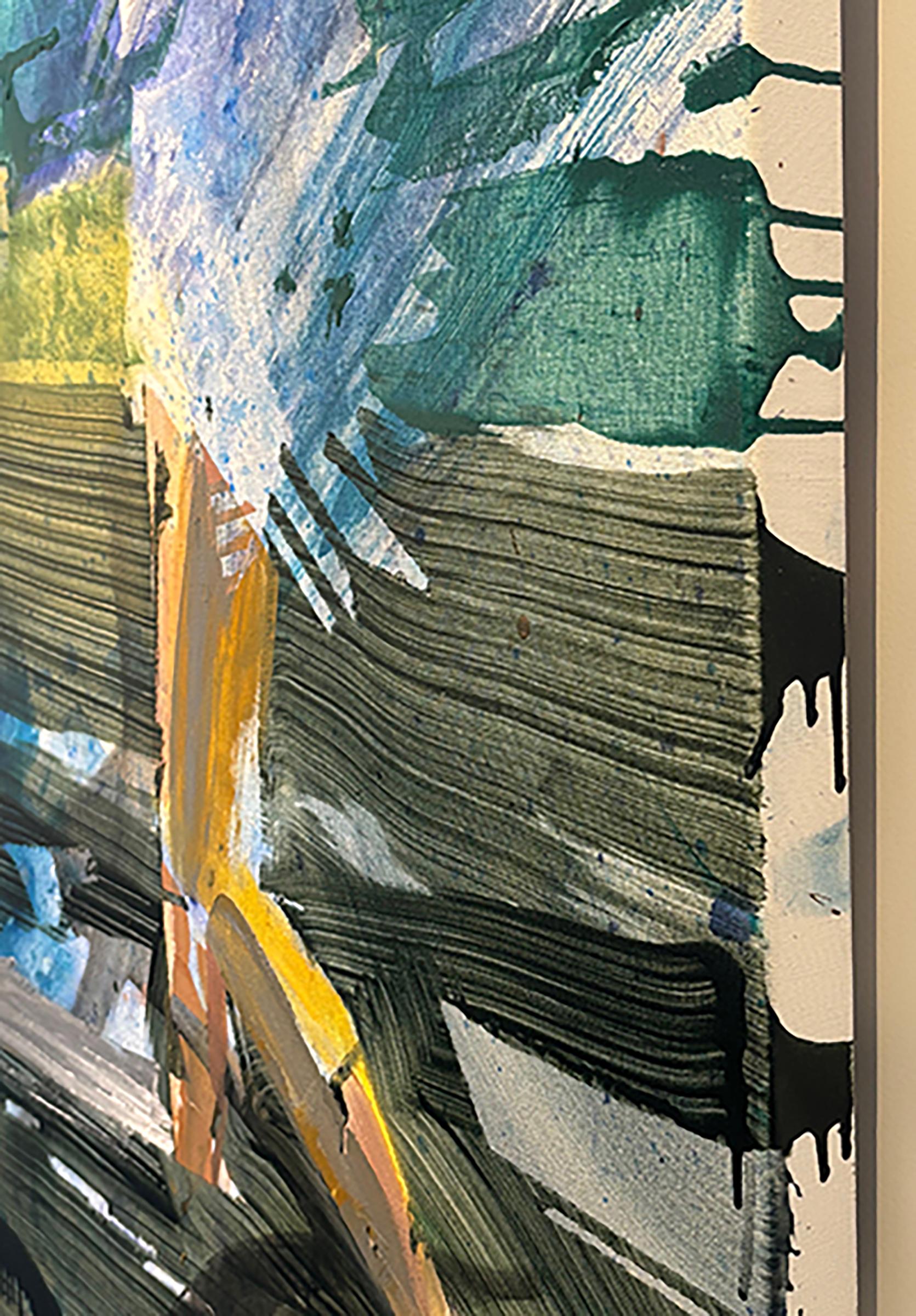 Donna con scialle - Abstract Painting Blu di Michael Azgour
