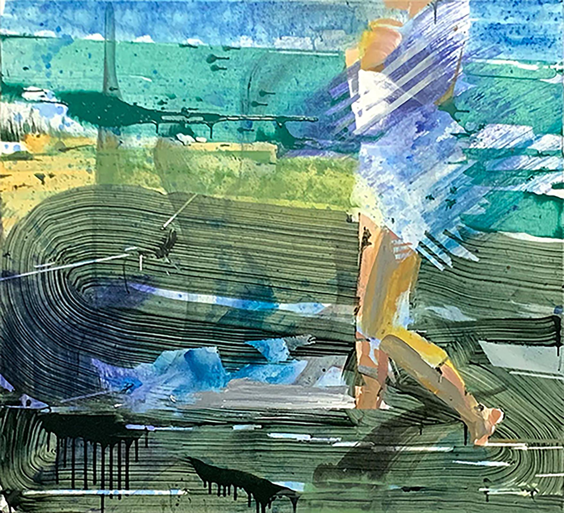 Abstract Painting di Michael Azgour - Donna con scialle