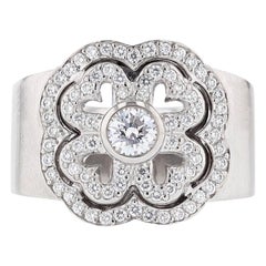 Michael B. Anello con diamante Petite Gardenia in oro bianco 18 kt.