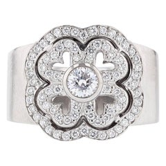 Michael B 18 Karat White Gold Petite Gardenia Diamond Ring