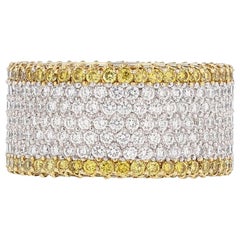 Michael B Platinum and 18 Karat Gold White and Yellow Diamond Eternity Band