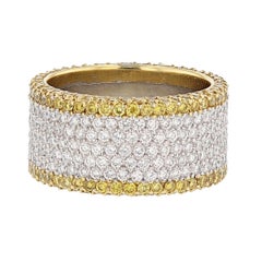 Michael B Platinum and 18 Karat Gold White and Yellow Diamond Eternity Band