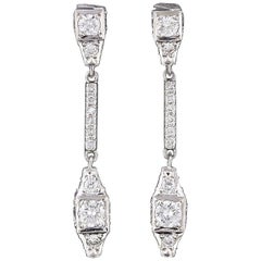 Michael B. Platinum Diamond Sugar Cube Earrings