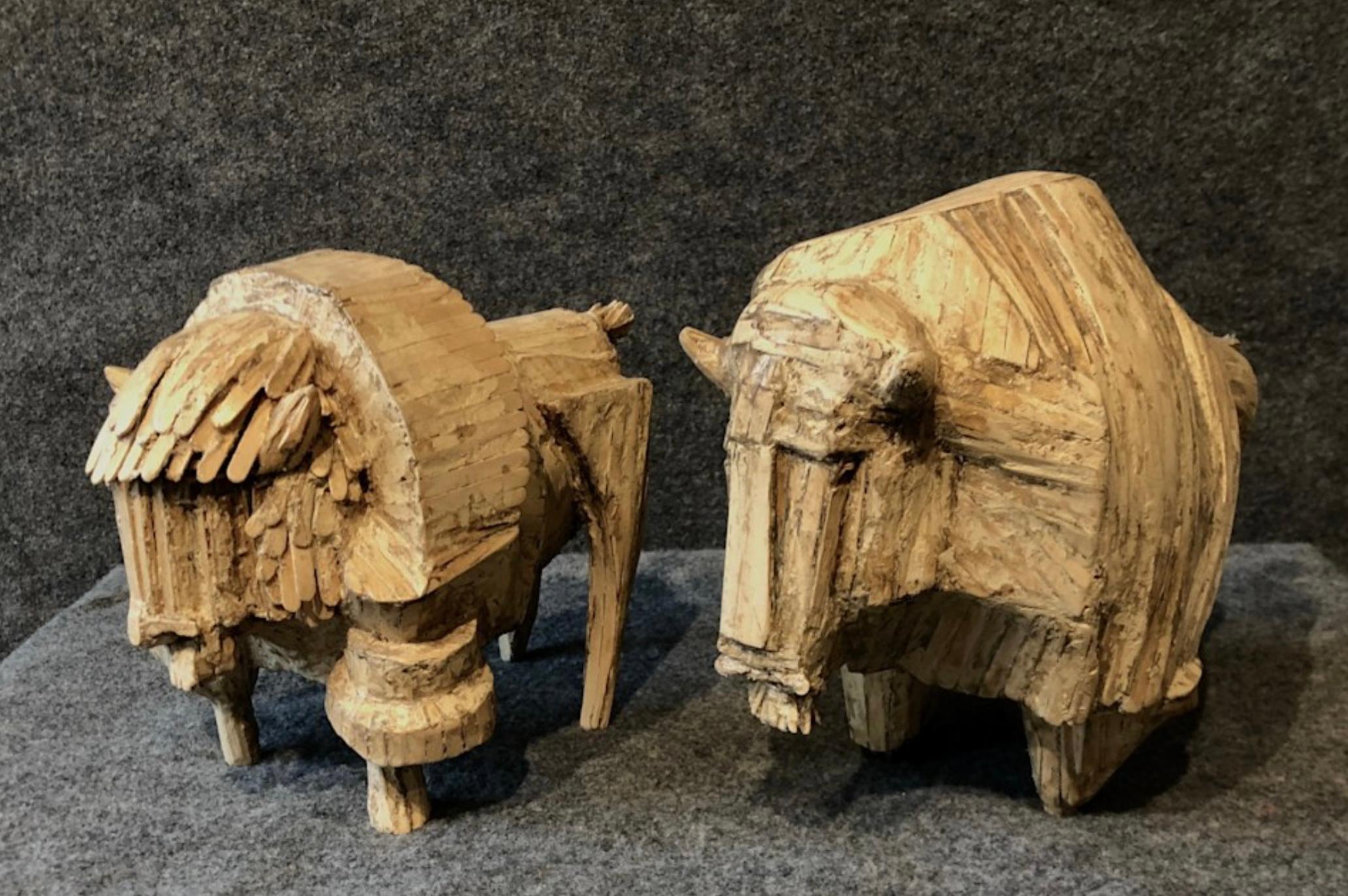 Michael B Wilson Figurative Sculpture - American Buffalo Couple