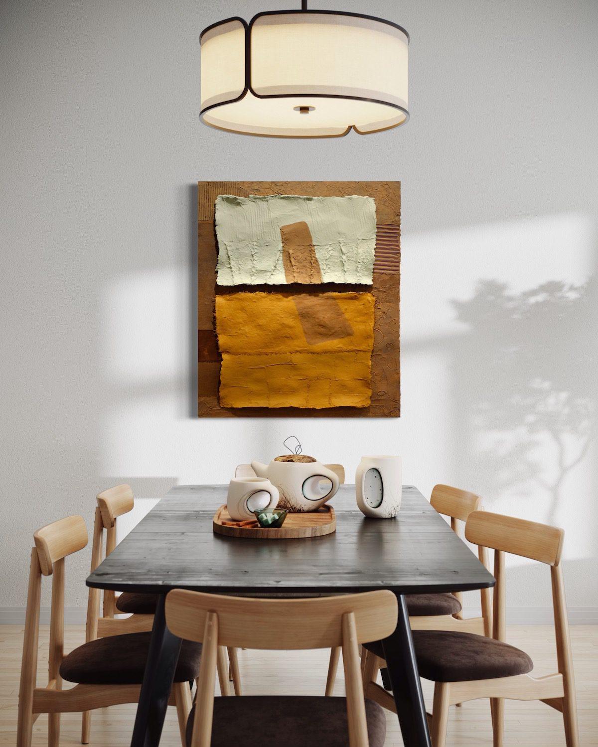 Sans titre L23 - Marron Abstract Sculpture par Michael Baker