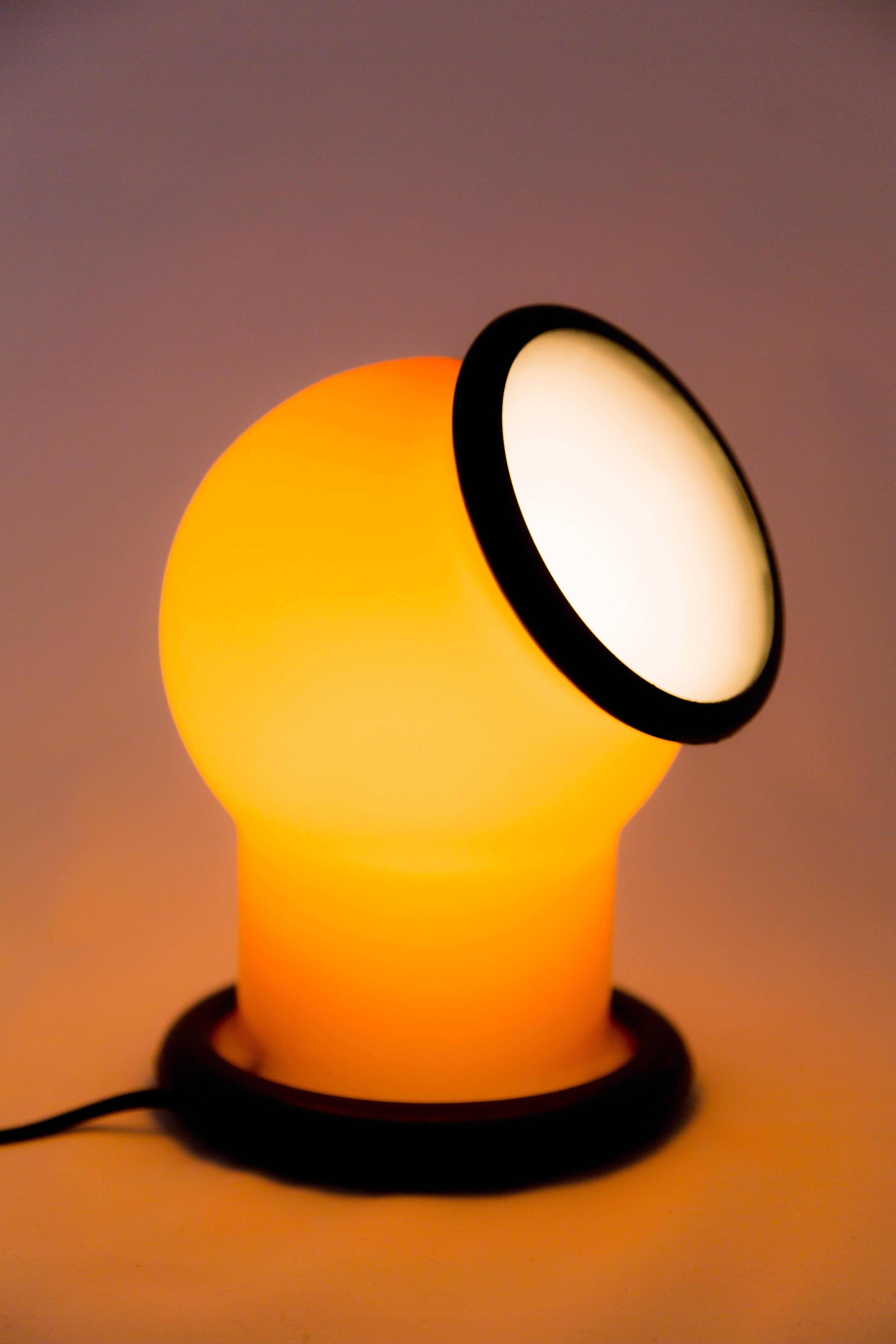 Michael Bang Epoke Table Lamp for Holmegaard with Orange Glass and Rubber 1