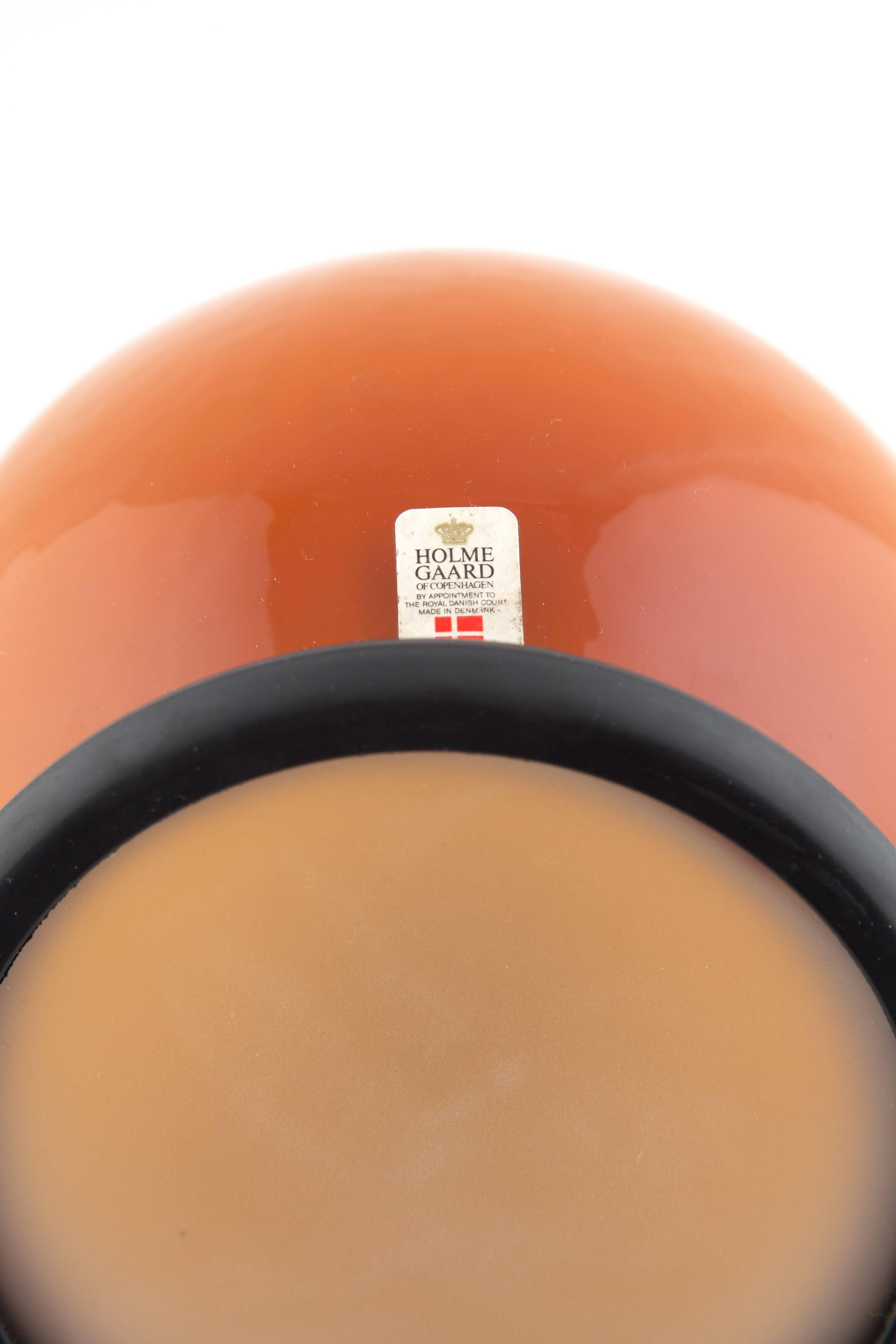 Scandinavian Modern Michael Bang Epoke Table Lamp for Holmegaard with Orange Glass and Rubber