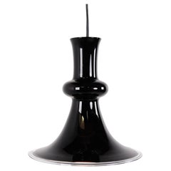 Michael Bang Etude Pendant in Black Glass for Holmegaard 1970s