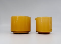 Michael Bang for Holmegaard Art Glass Sugar Bowl, Creamer Set