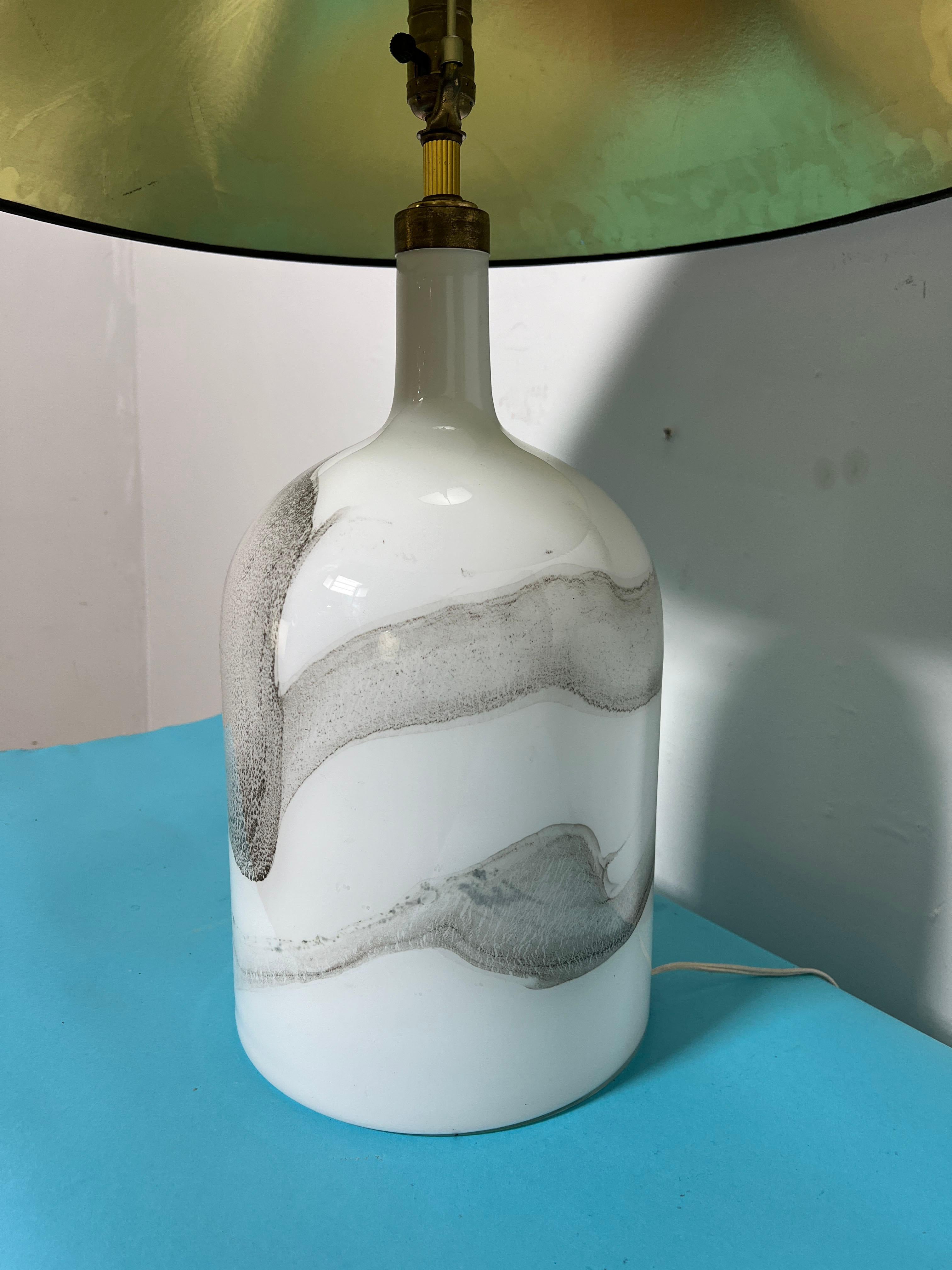 Post-Modern Michael Bang for Holmegaard Glass Table Lamp, Denmark, Circa 1980s