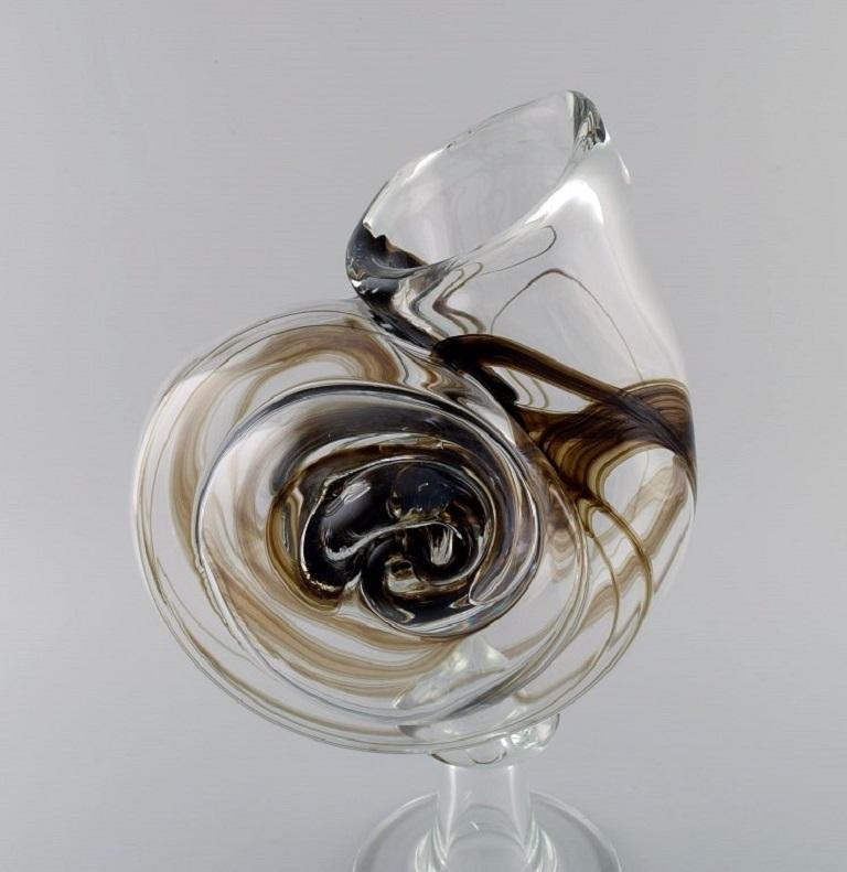 Michael Bang for Holmegaard, Large Rare Vase Shaped like a Snail Shell In Excellent Condition For Sale In Copenhagen, DK